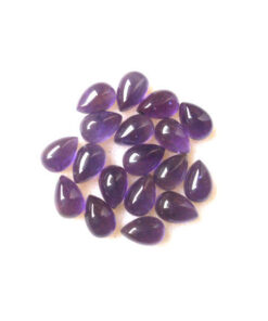 6x8mm Natural Amethyst Smooth Pear Cabochon