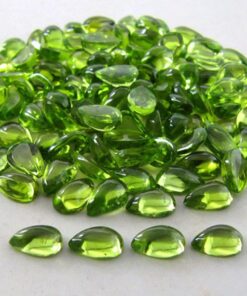 7x5mm Natural Peridot Smooth Pear Cabochon