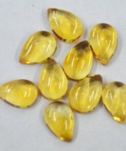 7x5mm Natural Citrine Smooth Pear Cabochon