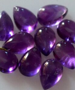 7x5mm Natural Amethyst Smooth Pear Cabochon