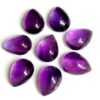 7x9mm Natural Amethyst Smooth Pear Cabochon