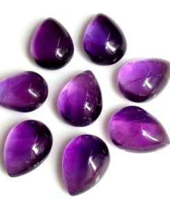 7x9mm Natural Amethyst Smooth Pear Cabochon