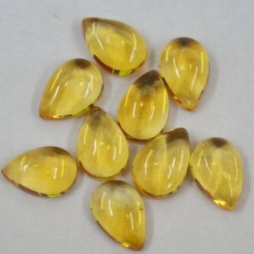 8x10mm Natural Citrine Smooth Pear Cabochon