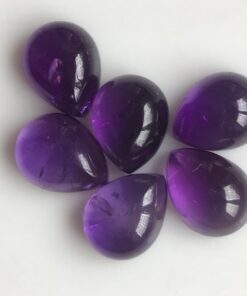 8x10mm Natural Amethyst Smooth Pear Cabochon