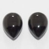 10x12mm Natural Black Onyx Smooth Pear Cabochon