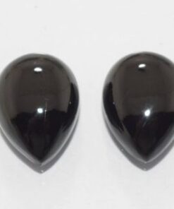 10x12mm Natural Black Onyx Smooth Pear Cabochon