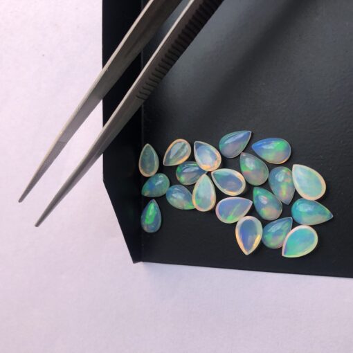 8x10mm Natural Ethiopian Opal Smooth Pear Cabochon