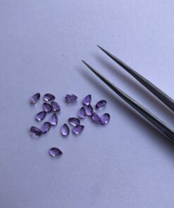 4x3mm Natural Amethyst Smooth Pear Cabochon