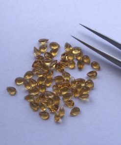 6x4mm Natural Citrine Pear Cut Gemstone