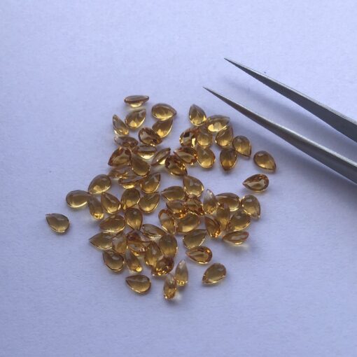 6x4mm Natural Citrine Pear Cut Gemstone