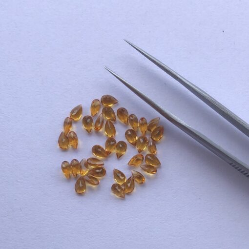 5x4mm Natural Citrine Pear Cut Gemstone