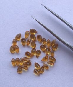 5x4mm Natural Citrine Pear Cut Gemstone