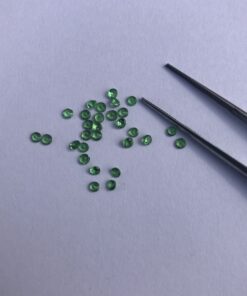 2mm green garnet round cut