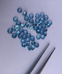 4mm swiss blue topaz round cut