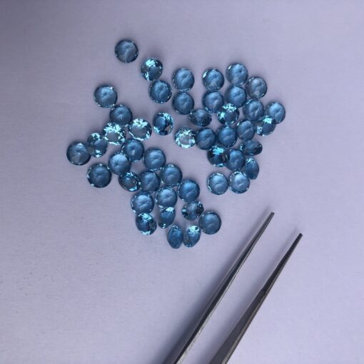 4mm swiss blue topaz round cut