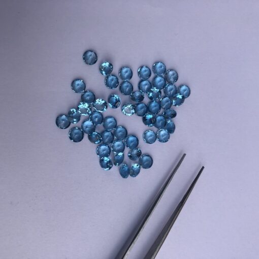 3mm swiss blue topaz round cut