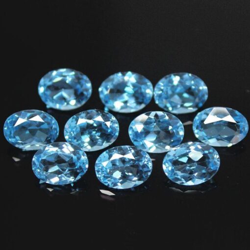 10x14mm swiss blue topaz oval cut