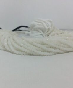 white agate faceted beads