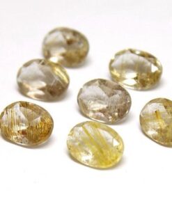 4x3mm golden rutile oval cut