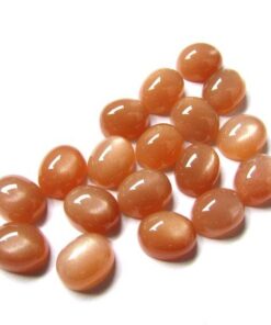 4x5mm Natural Peach Moonstone Smooth Oval Cabochon