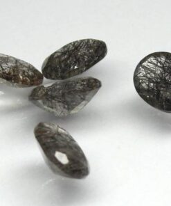 5x4mm black rutile oval cut