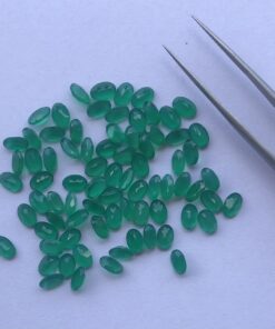 6x4mm Natural Green Onyx Oval Cut Gemstone