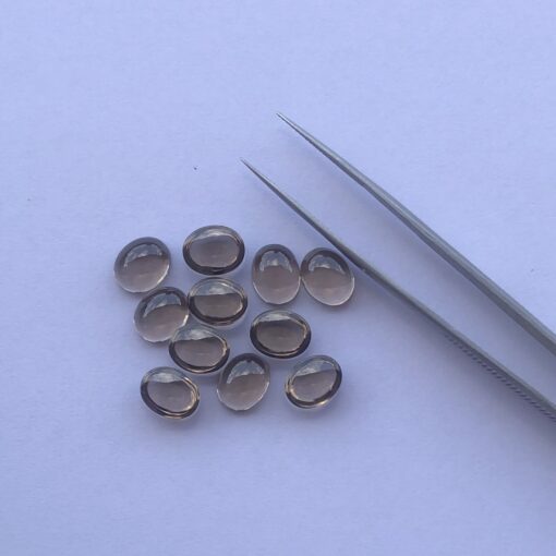 6x8mm Natural Smoky Quartz Smooth Oval Cabochon