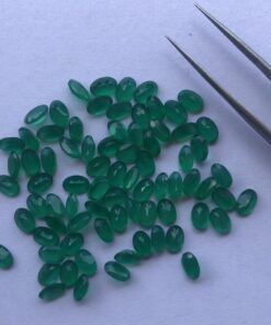 6x4mm Natural Green Onyx Oval Cut Gemstone