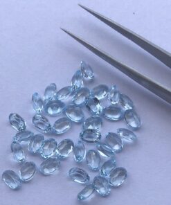 7x5mm Natural Sky Blue Topaz Oval Cut Gemstone