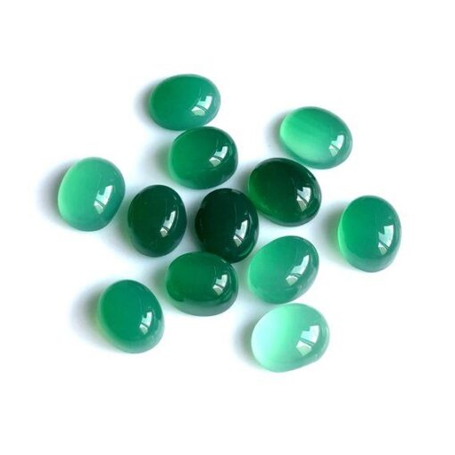 8x6mm Natural Green Chalcedony Smooth Oval Cabochon