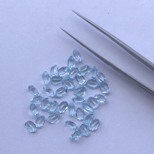 6x4mm Natural Sky Blue Topaz Oval Cut Gemstone