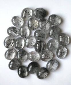 7x5mm black rutile oval