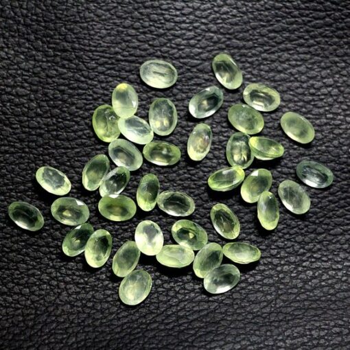 7x5mm prehnite oval cut