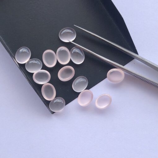 7x9mm Natural Rose Quartz Smooth Oval Cabochon