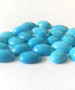 9x7mm Natural Sleeping Beauty Turquoise Smooth Oval Cabochon