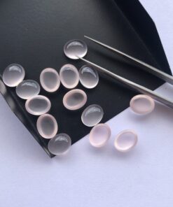 8x10mm Natural Rose Quartz Smooth Oval Cabochon