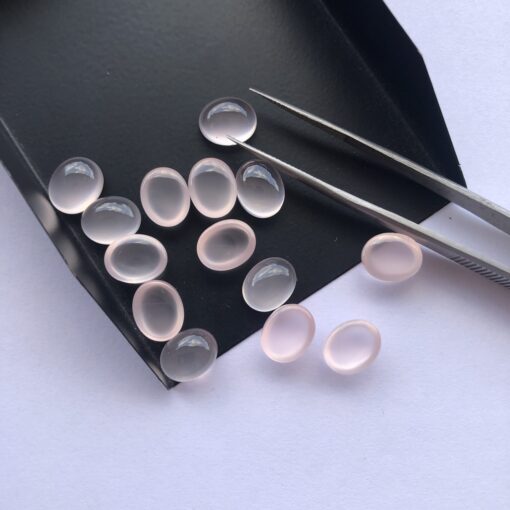 8x10mm Natural Rose Quartz Smooth Oval Cabochon