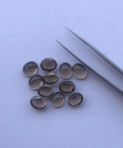 6x8mm Natural Smoky Quartz Smooth Oval Cabochon