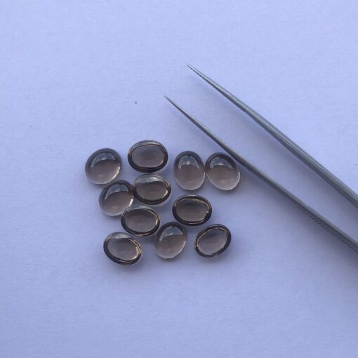 6x8mm Natural Smoky Quartz Smooth Oval Cabochon