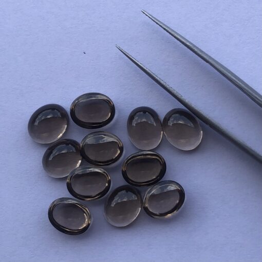 8x10mm Natural Smoky Quartz Smooth Oval Cabochon