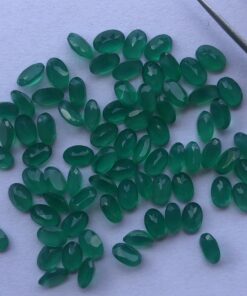 7x5mm Natural Green Onyx Oval Cut Gemstone