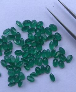 6x8mm Natural Green Onyx Oval Cut Gemstone