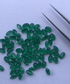 6x8mm Natural Green Onyx Oval Cut Gemstone