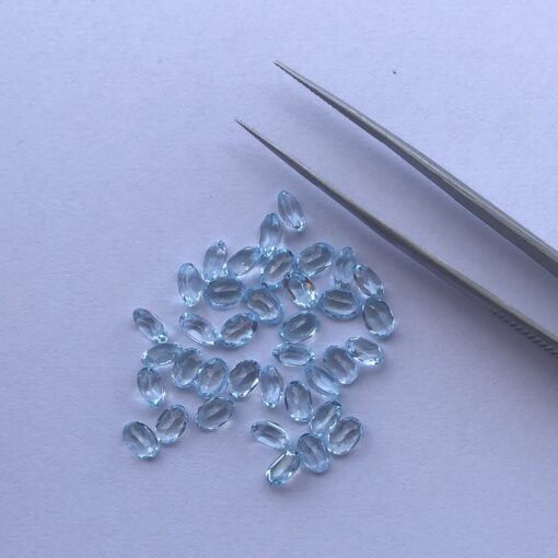 6x8mm Natural Sky Blue Topaz Oval Cut Gemstone