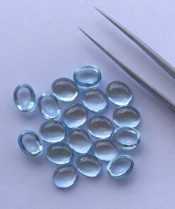 7x9mm Natural Sky Blue Topaz Oval Cabochon