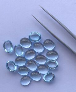 6x8mm Natural Sky Blue Topaz Oval Cabochon