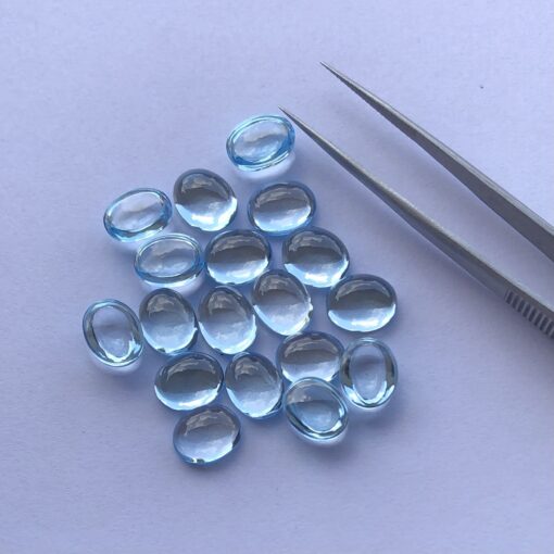 7x9mm Natural Sky Blue Topaz Oval Cabochon