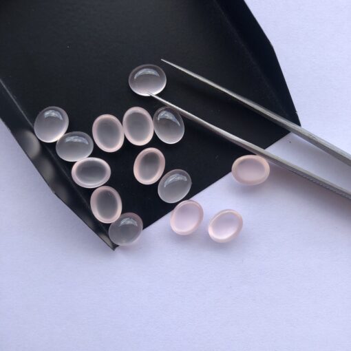 7x9mm Natural Rose Quartz Smooth Oval Cabochon