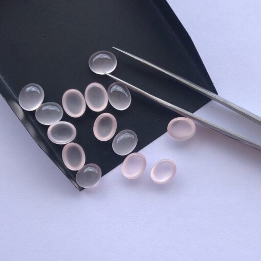 6x8mm Natural Rose Quartz Smooth Oval Cabochon