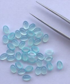 7x5mm Natural Aqua Chalcedony Oval Cabochon